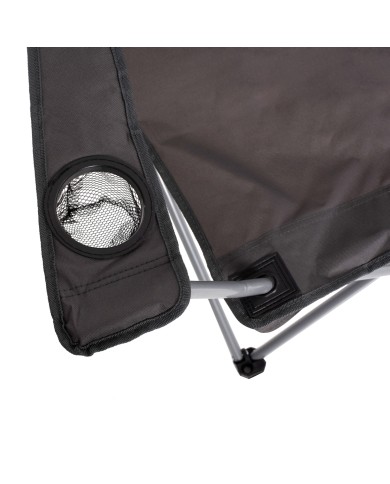 ΠΟΛΥΘΡΟΝΑ FISHERMAN HM5096.01 ΠΤΥΣΣΟΜΕΝΗ CAMPING ΜΕ ΘΕΣΗ ΓΙΑ ΠΟΤΗΡΙ ΓΚΡΙ 77x48x81εκ.