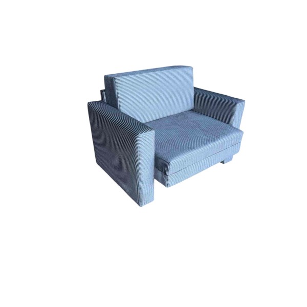 Πολυθρόνα κρεβάτι γκρι ριγέ ύφασμα ξύλινο σκελετό άνετο κρεβάτι ελληνικής κατασκευής 100x90x80εκ