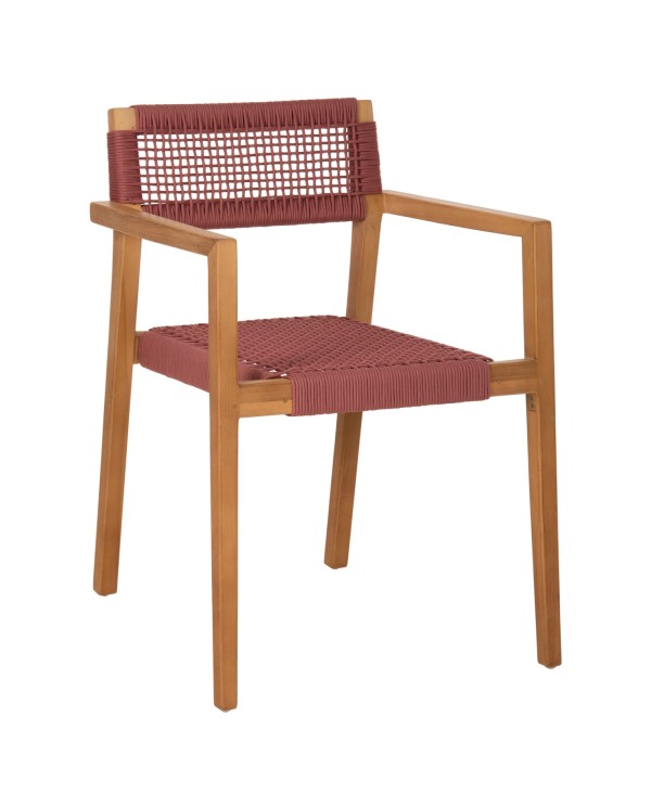 ΠΟΛΥΘΡΟΝΑ CHARLOTTE HM9637.06 ΞΥΛΟ TEAK ΦΥΣΙΚΟ & ΡΟΖ ΣΧΟΙΝΙ 59x54x83Y εκ.