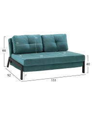 ΚΑΝΑΠΕΣ ΚΡΕΒΑΤΙ CONSTANCE HM3079.15 ΒΕΛΟΥΔΟ MENTA 2½ ΘΕΣΙΟΣ 151x92x66Υεκ.