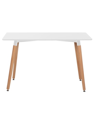 ΤΡΑΠΕΖΙ MINIMAL HM8581.01 ΛΕΥΚΟ MDF-ΠΟΔΙΑ ΟΞΙΑ ΣΕ ΦΥΣΙΚΟ ΧΡΩΜΑ- 120Χ60X74Υεκ.