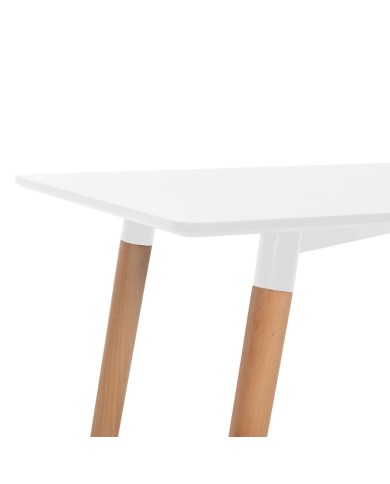 ΤΡΑΠΕΖΙ MINIMAL HM8581.01 ΛΕΥΚΟ MDF-ΠΟΔΙΑ ΟΞΙΑ ΣΕ ΦΥΣΙΚΟ ΧΡΩΜΑ- 120Χ60X74Υεκ.
