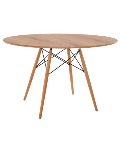 ΤΡΑΠΕΖΙ MINIMAL ΣΤΡΟΓΓΥΛΟ HM8454.04 MDF ΣΕ ΦΥΣΙΚΟ-ΠΟΔΙΑ ΟΞΙΑΣ ΣΕ ΦΥΣΙΚΟ Φ120Χ75Υεκ.