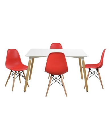 ΣΕΤ ΤΡΑΠΕΖΑΡΙΑ 5Τ ΤΡΑΠΕΖΙ MINIMAL 120x80x73 cm-TWIST ΚΟΚΚΙΝ HM10080.04