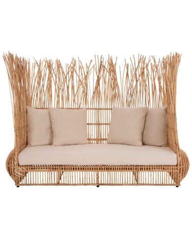 ΚΑΝΑΠΕΣ ΕΞ. ΧΩΡΟΥ ZEPHYR HM5988 ΚΑΛΑΜΙΑ RATTAN ΦΥΣΙΚΟ-ΜΠΕΖ ΜΑΞΙΛΑΡΙΑ 200x120x142Yεκ.