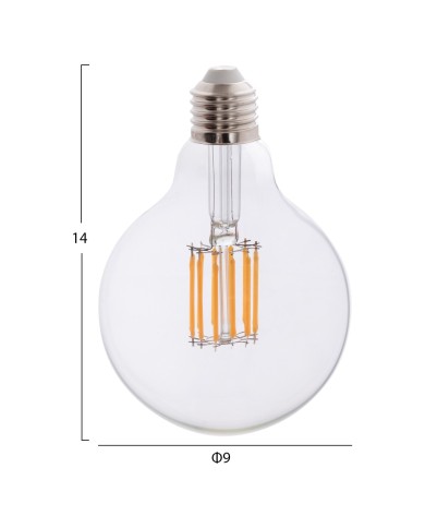ΛΑΜΠΤΗΡΑΣ GLOBO LED FILAMENT 12W E27 3000K ΔΙΑΦΑΝΟΣ HM4049.01