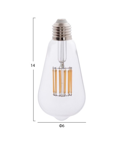 ΛΑΜΠΤΗΡΑΣ HM4189.01 LED FILAMENT 12W E27 2700K ΔΙΑΦΑΝΟΣ
