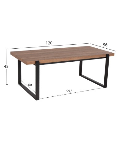 ΤΡΑΠΕΖΙ ΣΑΛΟΝΙΟΥ SHABEN HM9585.04 MDF ΚΑΡΥΔΙ ΞΥΛΟ-ΜΑΥΡΗ ΜΕΤΑΛΛΙΚΗ ΒΑΣΗ 120x56X45Yεκ.