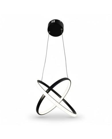Φωτιστικό οροφής κρεμαστό LED VENUS 80 watt μαύρο αλουμινίου με τρείς επιλογές χρώματος φωτισμού 35x35x80εκ.