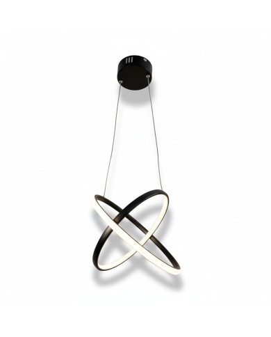 Φωτιστικό οροφής κρεμαστό LED VENUS 80 watt μαύρο αλουμινίου με τρείς επιλογές χρώματος φωτισμού 35x35x80εκ.