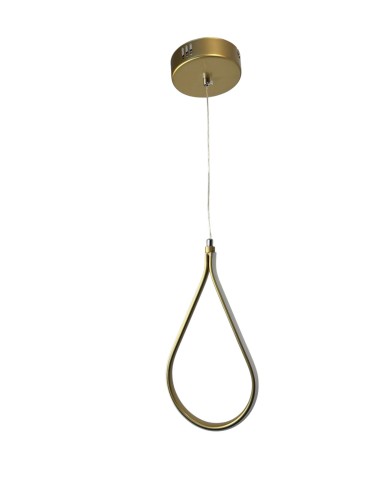 Φωτιστικό οροφής κρεμαστό LED 1φωτο ΔΑΚΡΥ 80 watt χρυσό ματ αλουμινίου με τρείς επιλογές χρώματος φωτισμού Φ10x80εκ