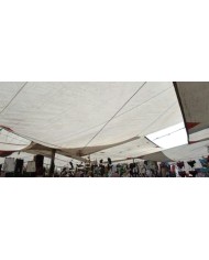 Τέντες σκέπαστρο για λαϊκή αγορά επαγγελματική πολυεστερικη 240gr λευκή 12x6μ με κρίκους ενίσχυση στις γωνίες και περιμετρικό ιμ